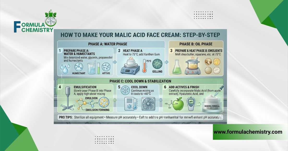 How to make this malic acid face cream step by step