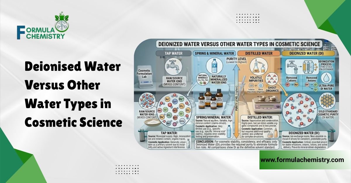 deionized water versus other water types in cosmetic science
