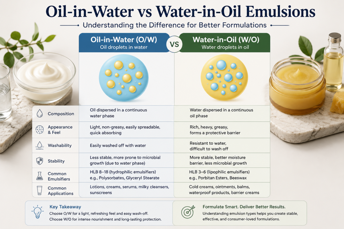 Oil-in-Water vs Water-in-Oil Emulsions